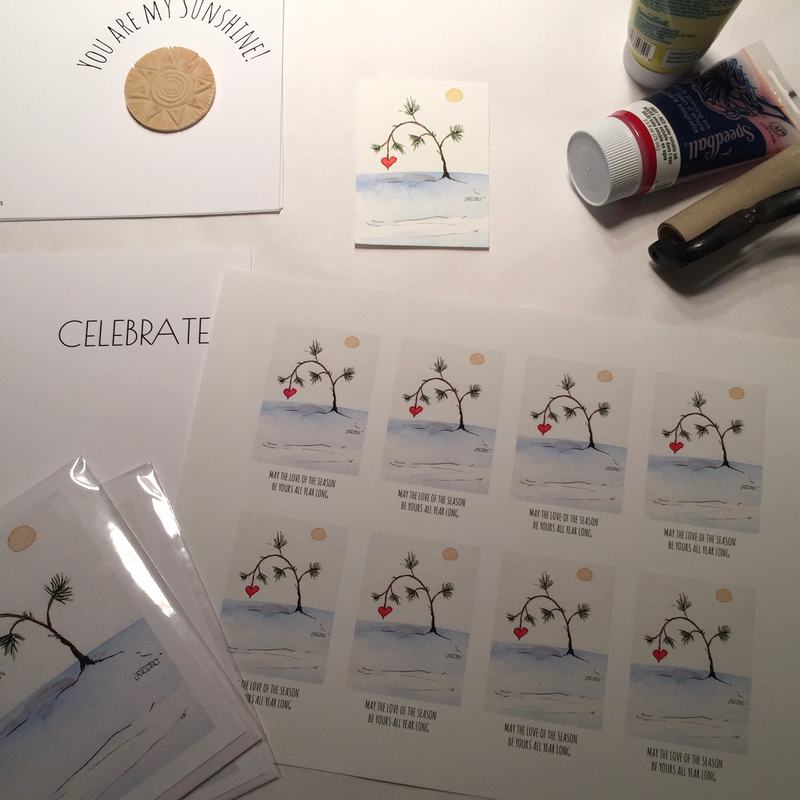 Stamp and cards